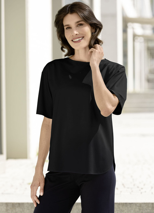 Korte mouw - Shirt in casual stijl Korte mouw - Shirt in casual stijl, in Größe 036 bis 052, in Farbe SCHWARZ