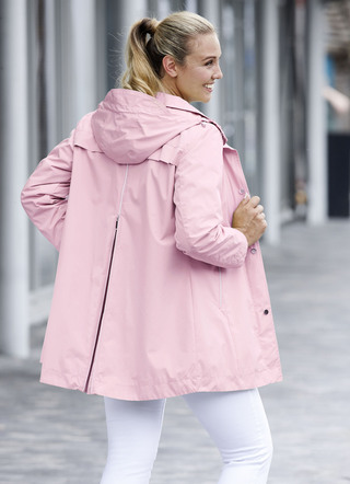 Functionele lange jas met afneembare capuchon