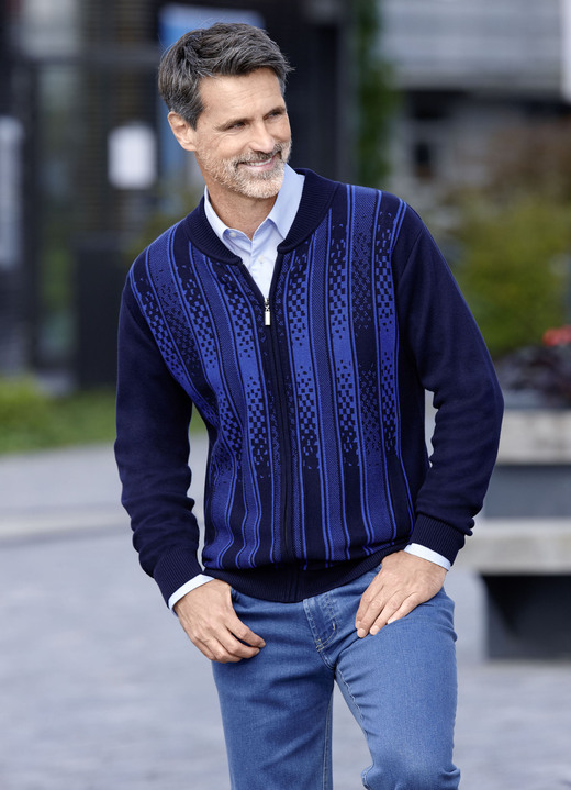 Strickjacken - Jacke, in Größe 046 bis 062, in Farbe MARINE Ansicht 1