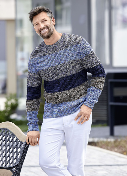 Multicolor - Trui met ronde hals Multicolor - Trui met ronde hals, in Größe 046 bis 062, in Farbe BEIGE-BLAUW-MARINE GESTREEPT