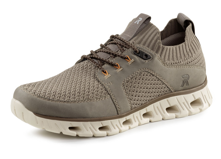 Instappers & veterschoenen - Rieker sneakers met elastische decoratieve vetersluiting, in Größe 040 bis 047, in Farbe TAUPE Ansicht 1