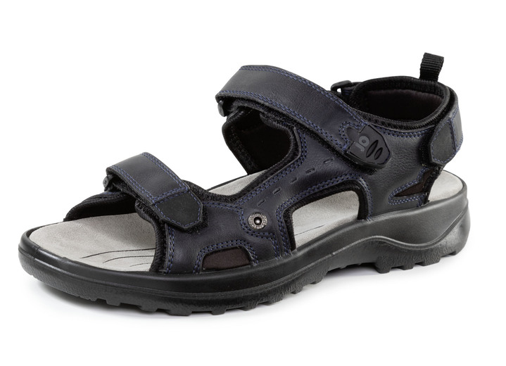 Sandalen & slippers - GINO GALANTE Trekking-Sandale aus Nappaleder und Textilmaterial, in Größe 040 bis 047, in Farbe DONKERBLAUW-ZWART Ansicht 1