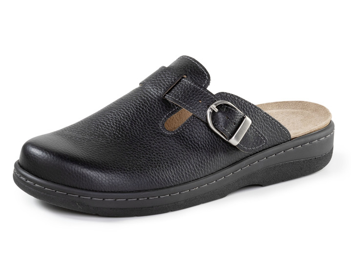 Sandalen & slippers - GINO GALANTE Clog aus genarbtem Nappaleder, in Größe 039 bis 046, in Farbe ZWART Ansicht 1