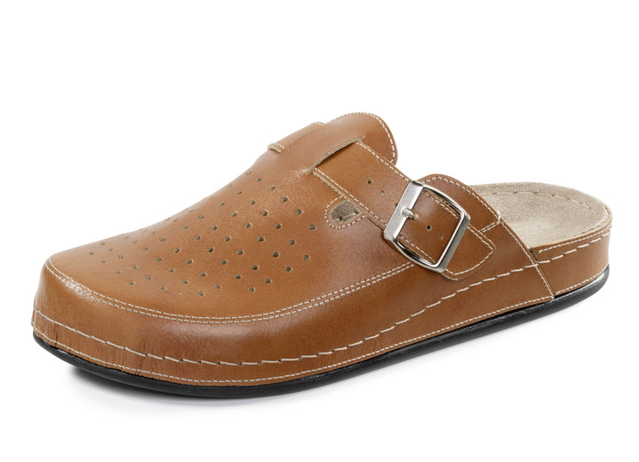 Sandalen & Pantoletten - Pantoletten, in Größe 041 bis 046, in Farbe COGNAC Ansicht 1