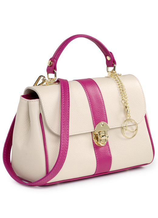 Tassen - Tas Laurina van generfd kalfsnappaleer, in Farbe BEIGE-PINK Ansicht 1