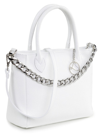 Laurina tas van generfd nappaleder met decoratieve ketting