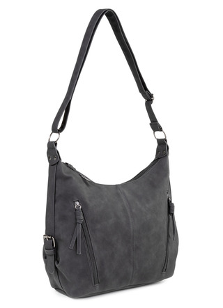 Tas van zacht, subtiel gearceerd synthetisch materiaal