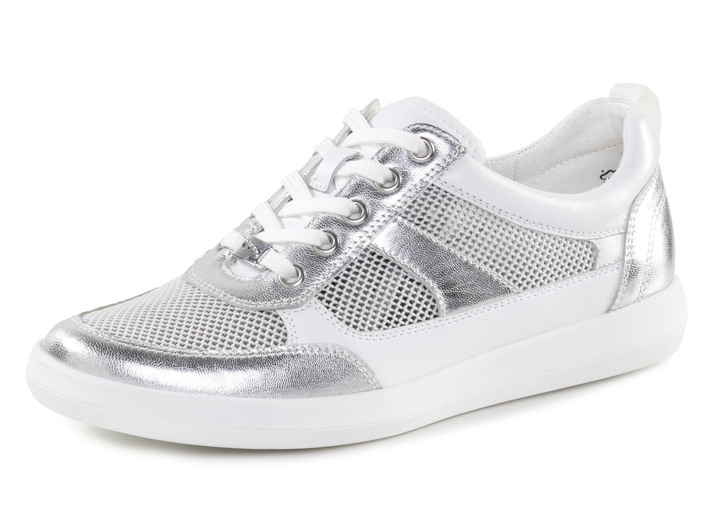 Slipper & Schnürschuhe - Sneaker, in Größe 3 1/2 bis 8, in Farbe WEISS-SILBER Ansicht 1