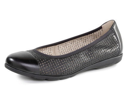 Caprice, zomerse damesballerina's, breedte G, met elastische band