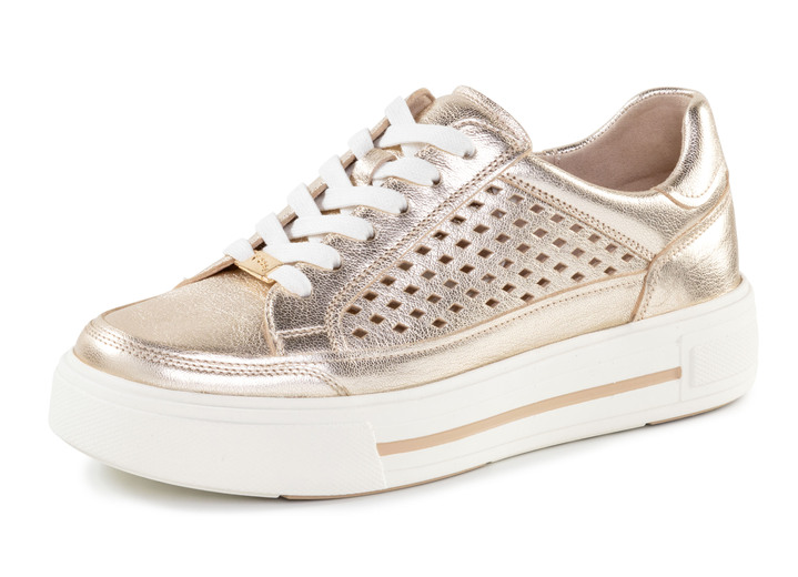Instappers & veterschoenen - ELENA EDEN Sneaker aus Nappaleder mit luftiger Perforation, in Größe 3 1/2 bis 8, in Farbe GOLD Ansicht 1