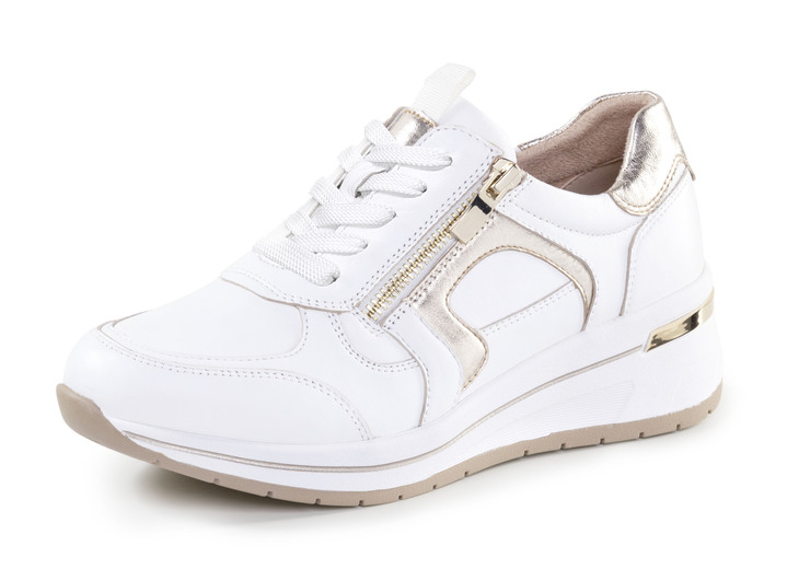 Slipper & Schnürschuhe - Sneaker, in Größe 036 bis 042, in Farbe WEISS-GOLD Ansicht 1