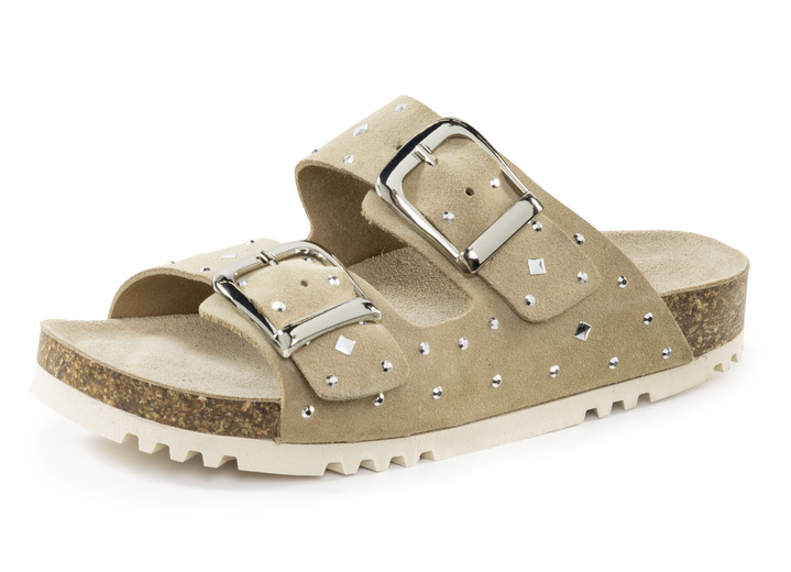 Sandaletten & Pantoletten - Pantoletten, in Größe 036 bis 042, in Farbe BEIGE Ansicht 1