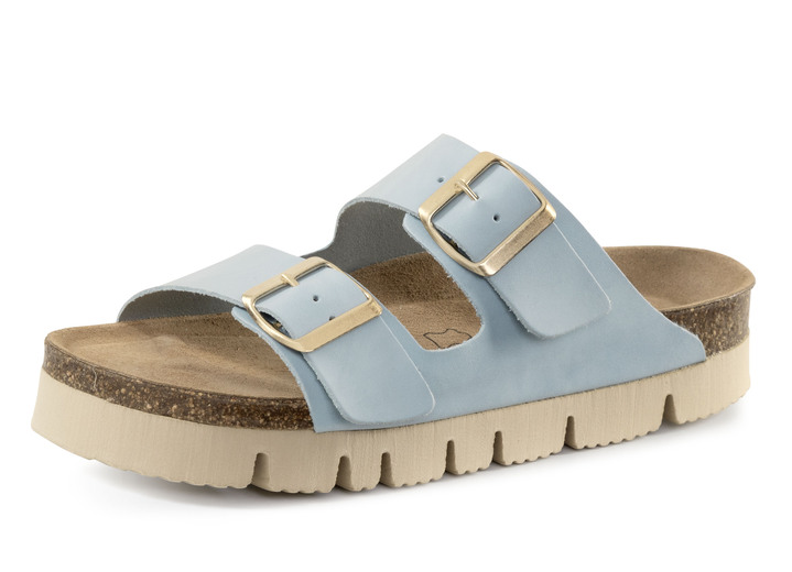 Sandalen & slippers - ELENA EDEN muiltjes van nappaleer, in Größe 036 bis 042, in Farbe HELLBLAU Ansicht 1
