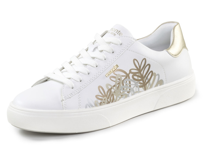 Instappers & veterschoenen - Remonte sneakers met een speelse bloemenprint, in Größe 036 bis 042, in Farbe WEISS-BRONZE Ansicht 1