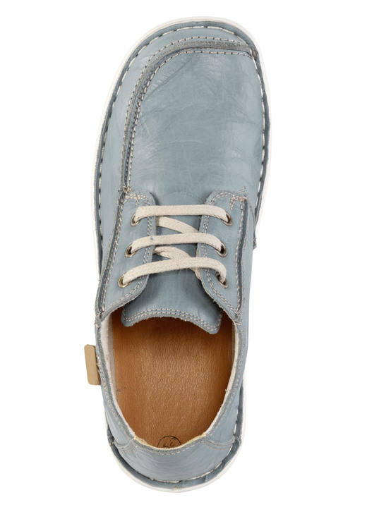 Instappers & veterschoenen - ELENA EDEN veterschoen gemaakt van nappaleer met een gerimpelde structuur, in Größe 036 bis 042, in Farbe JEANS Ansicht 1