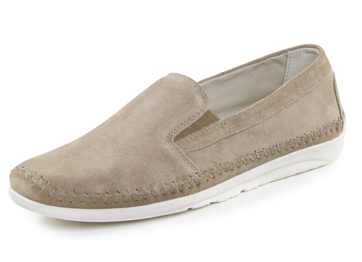 Instappers & veterschoenen - ELENA EDEN pantoffels met elastische zijkanten, in Größe 036 bis 042, in Farbe SANDBEIGE Ansicht 1