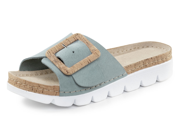 Sandalettes & slippers - ELENA EDEN muiltjes gemaakt van zacht suède, in Größe 036 bis 042, in Farbe BLEU Ansicht 1