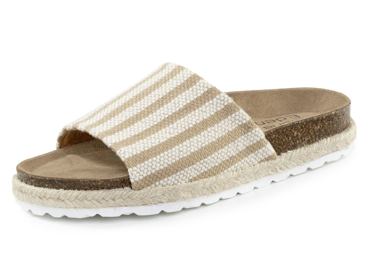 Sandaletten & Pantoletten - Pantoletten, in Größe 036 bis 042, in Farbe BEIGE-WEISS Ansicht 1