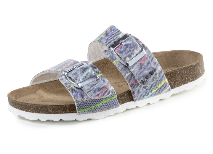 Sandalen & slippers - ELENA EDEN muiltjes gemaakt van synthetisch materiaal met een interessant patroon, in Größe 036 bis 042, in Farbe BLAU-BUNT Ansicht 1