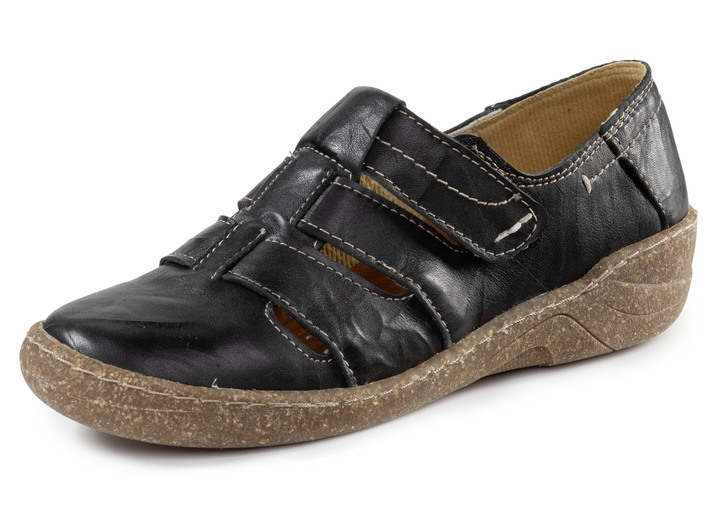 Instappers & veterschoenen - ELENA EDEN pantoffels met een gerimpelde structuur, in Größe 036 bis 042, in Farbe SCHWARZ Ansicht 1