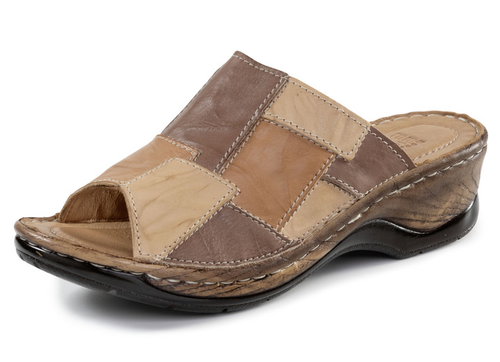 Sandalen & slippers - Muiltjes van ELENA EDEN met een subtiele gekreukelde structuur, in Größe 036 bis 041, in Farbe BRAUN Ansicht 1