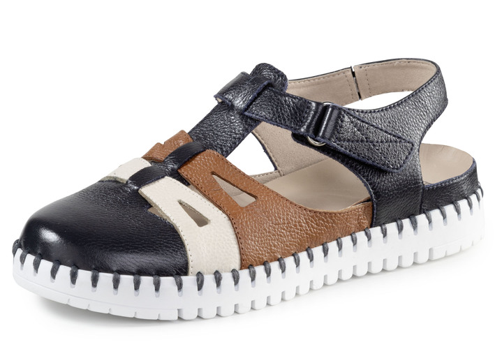 Sandaletten & Pantoletten - Sandalen, in Größe 036 bis 042, in Farbe MARINE-BUNT Ansicht 1
