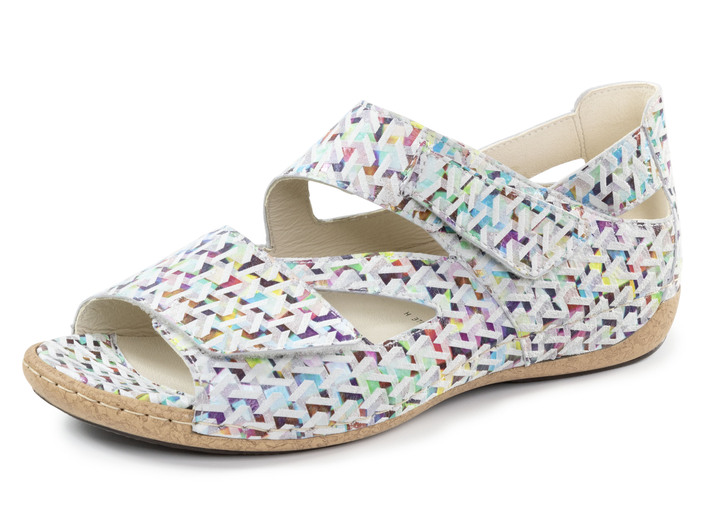 Sandaletten & Pantoletten - Sandalen, in Größe 045 bis 090, in Farbe ECRU-BUNT Ansicht 1