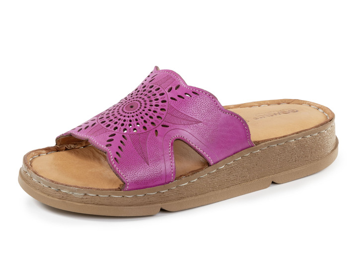 Sandalen & slippers - Gemini muiltjes van nappaleer met perforatie, in Größe 036 bis 042, in Farbe PINK Ansicht 1
