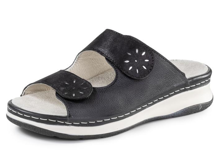 Sandalen & slippers - ELENA EDEN aus genarbtem Nappaleder, in Größe 036 bis 042, in Farbe ZWART Ansicht 1