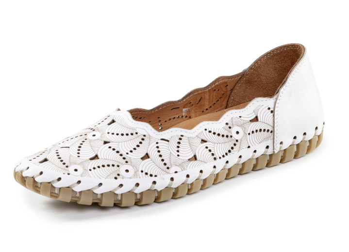 Pumps en ballerina‘s - ELENA EDEN ballerina met interessant reliëf, in Größe 036 bis 041, in Farbe WEISS Ansicht 1