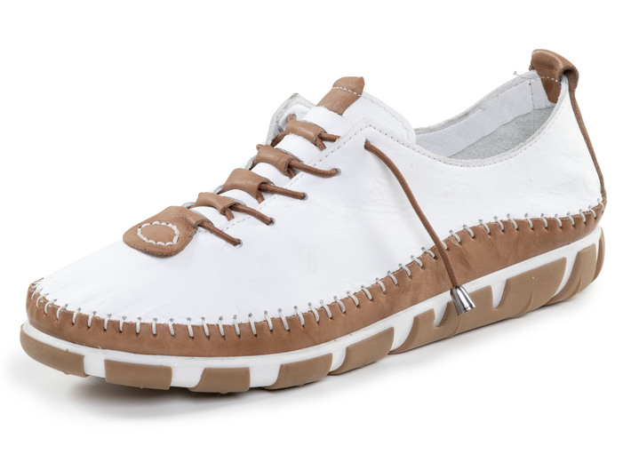 Slipper & Schnürschuhe - Schnürschuhe, in Größe 036 bis 042, in Farbe WEISS-BRAUN Ansicht 1