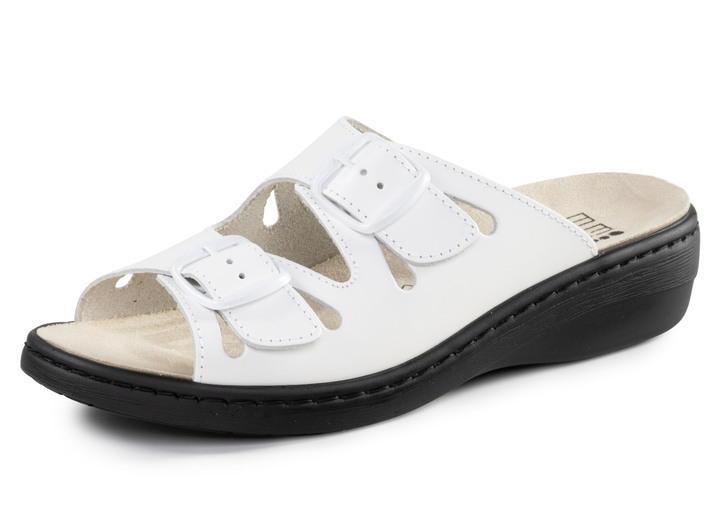 Sandalen & slippers - ELENA EDEN muiltjes van nappaleer, in Größe 036 bis 043, in Farbe WEISS Ansicht 1