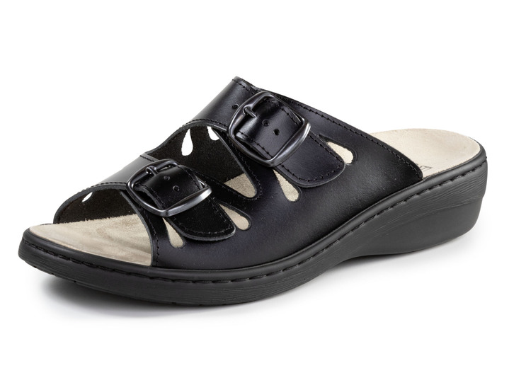 Sandalen & slippers - ELENA EDEN muiltjes van nappaleer, in Größe 036 bis 043, in Farbe SCHWARZ Ansicht 1