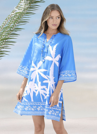 Tuniek met palmprint, puur katoen