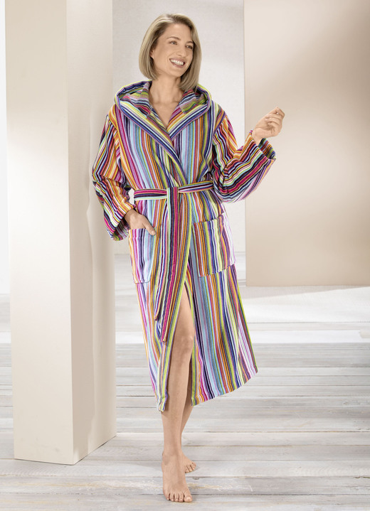 Laurina - Badjas met capuchon, in Größe L (44/46) bis XXL (52/54), in Farbe MULTICOLOR Ansicht 1