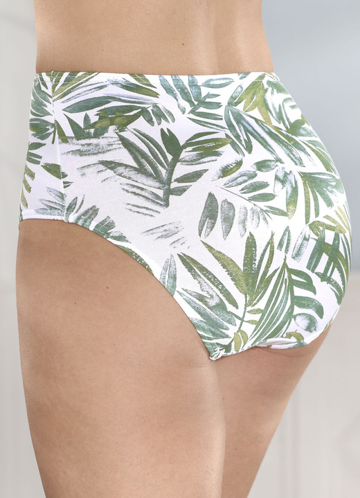 Slips - Set van vier slips met een mooi bloemdessin, in Größe 038 bis 054, in Farbe WEISS-GRÜN Ansicht 1