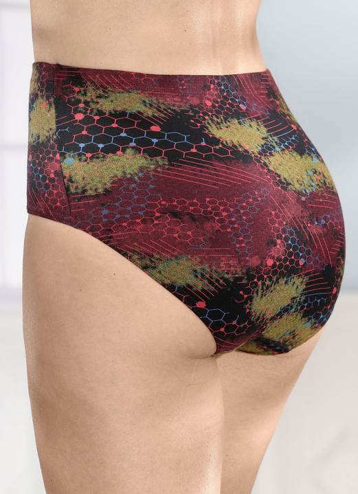 Slips - Slip, in Größe 038 bis 056, in Farbe SCHWARZ-BORDEAUX-BUNT Ansicht 1