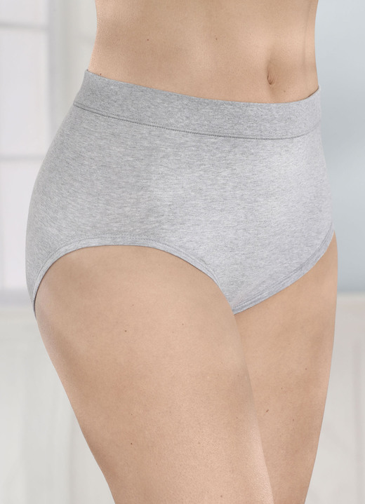 Slips - Set van drie slips met een comfortabele, zachte tailleband, in Größe L (44/46) bis XXL (52/54), in Farbe GRAU MELIERT Ansicht 1