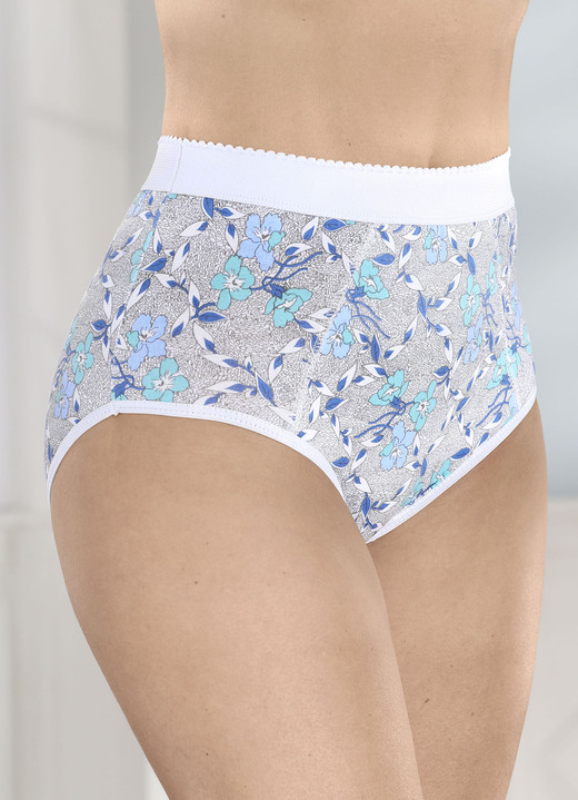 Slips - Set van vijf slips, in Größe 038 bis 054, in Farbe WEISS-BLAU-BUNT Ansicht 1