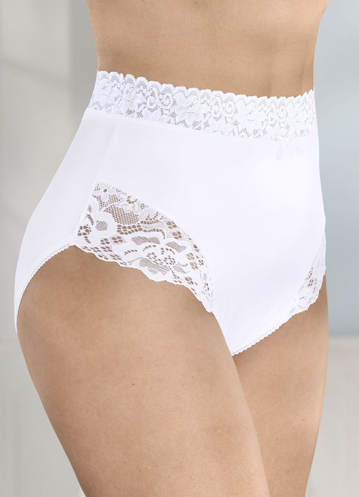 Laurina - Viererpack Slips, in Größe 038 bis 052, in Farbe WEISS Ansicht 1