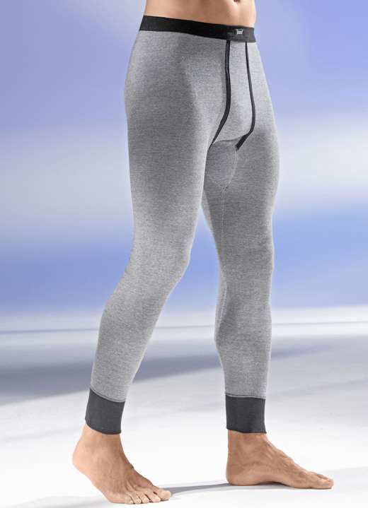 Winter- & Funktionswäsche - Zweierp. Unterhosen, lang, in Größe 005 bis 014, in Farbe 2X SCHWARZ-WEISS
