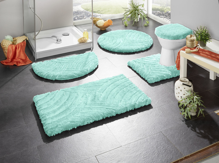 Grund - Vorleger halbrund, in Größe 100 (Matje, halfrond 50/80 cm) bis 112 (Toiletdekselafdekking 47/50 cm), in Farbe HELLBLAU Ansicht 1