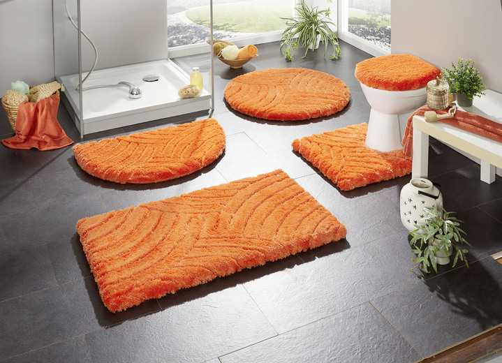 Grund - Barefoot zachte Magicsoft badkamerset, in Größe 100 (Matje, halfrond 50/80 cm) bis 112 (Toiletdekselafdekking 47/50 cm), in Farbe TERRA Ansicht 1
