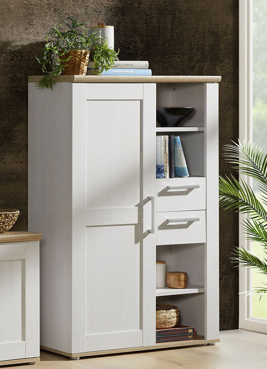 Commodes - Hoge ladekast, in Farbe WITTE EIKEN Ansicht 1