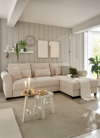 Moderne gestoffeerde hoek met bedfunctie