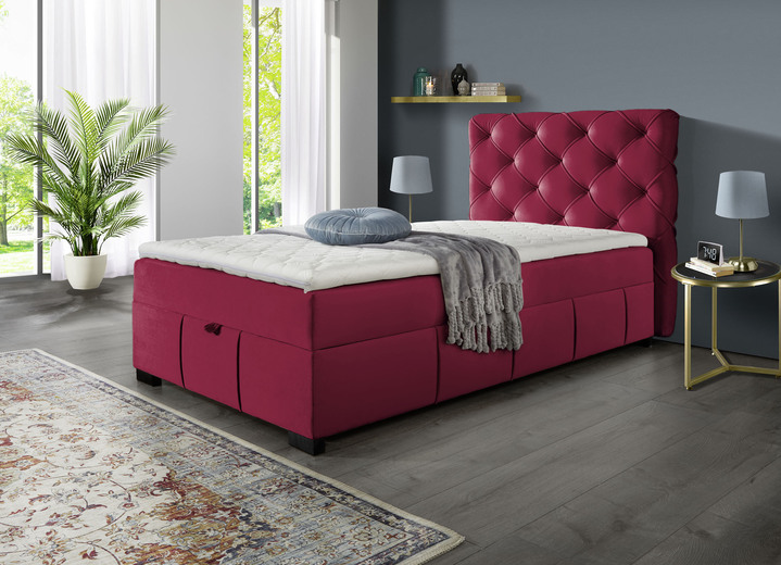 Boxspring - Boxspringbed met koudschuim topper, in Farbe ROOD Ansicht 1