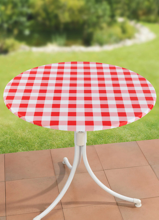 Gartentischdecken - Spann-Tischdecke, in Farbe ROT-WEISS Ansicht 1