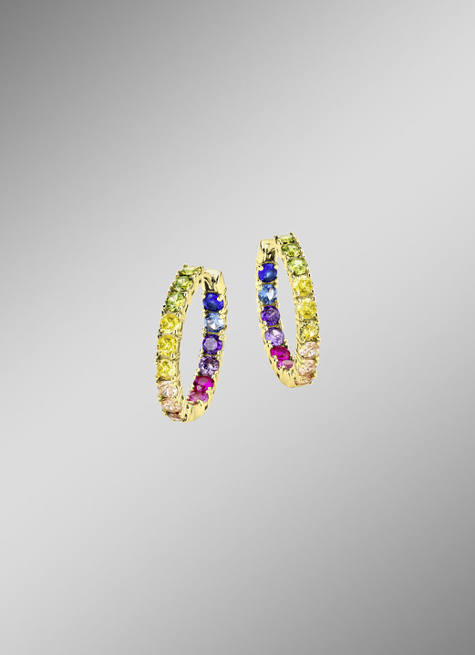 Ohrschmuck - Klappcreolen Silber 925/-, in Farbe  Ansicht 1