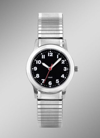 Para-Quartz dameshorloge met roestvrijstalen band