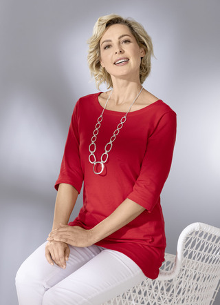 Shirt met ronde hals in 3 kleuren